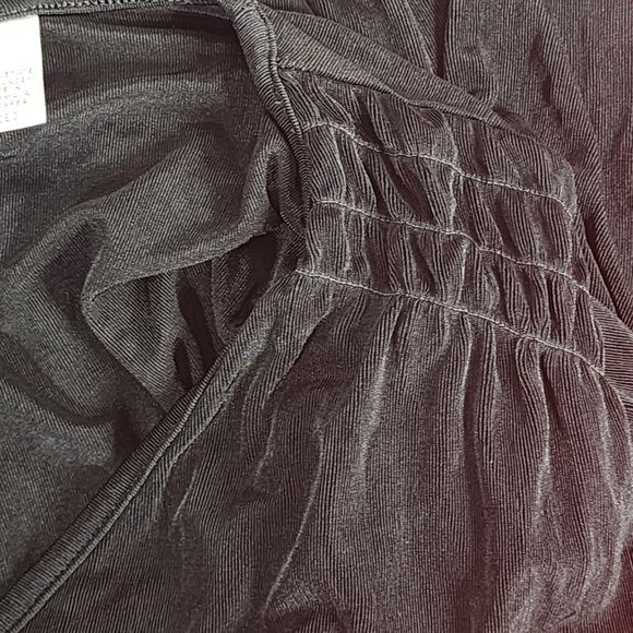 Chico's Travelers Black Acetate Span 3/4 Ruched Sleeve Top Size Chico 3 US XL 16 - Picture 14 of 16